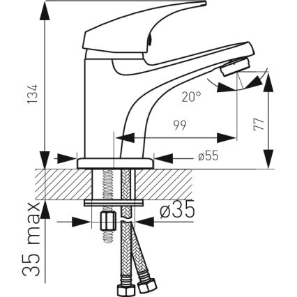 FERRO - Valamusegisti + äravool ONE läikiv kroom