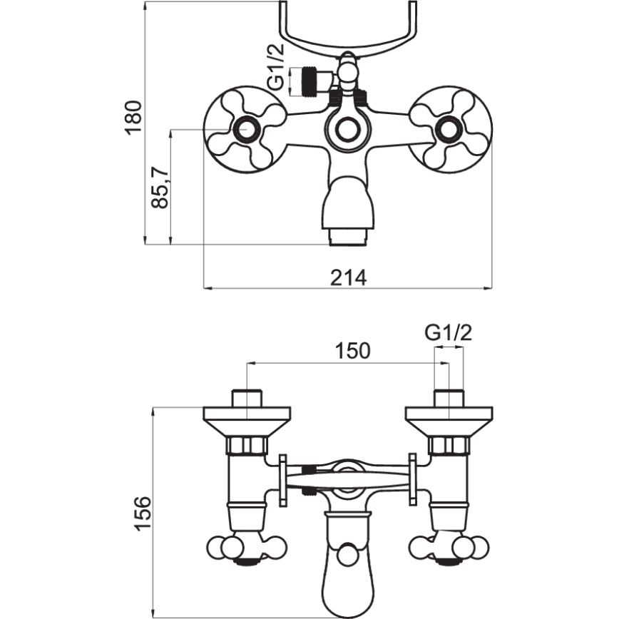FERRO - vannikomplekt koos ANTICA segistiga, pronks