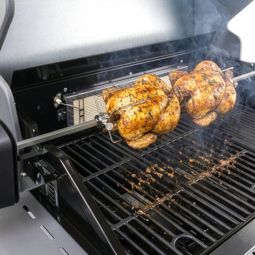 Fieldmann - Grillivarras mootoriga 230V roostevabast terasest