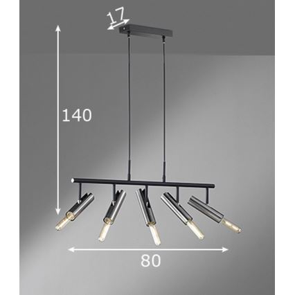 Fischer & Honsel 60369 - Lühter DEAN 5xE27/25W/230V