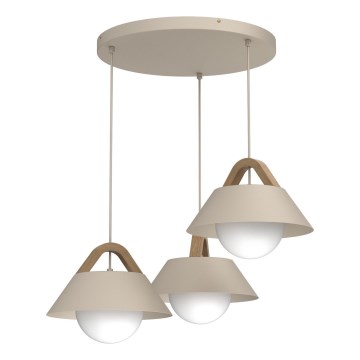 FUNDA kaabliga ripplamp 3xE27/15W/230V beež