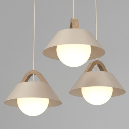 FUNDA kaabliga ripplamp 3xE27/15W/230V beež
