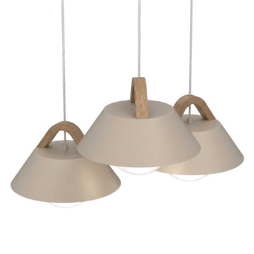 FUNDA kaabliga ripplamp 3xE27/15W/230V beež