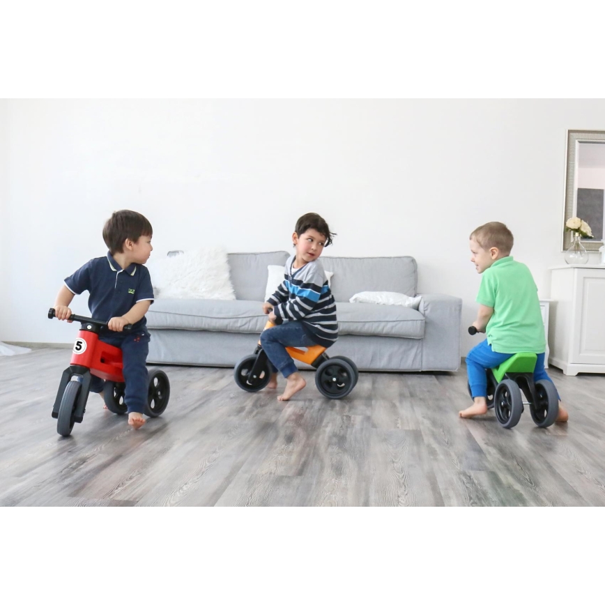 Funny Wheels - 2-ühes tasakaalujalgratas RIDER SPORT roheline/must