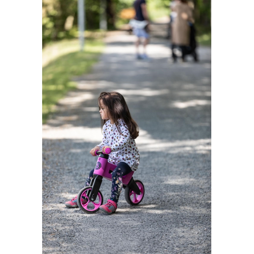 Funny Wheels - 2-ühes tasakaaluratas RIDER SUPER SPORT roosa/must