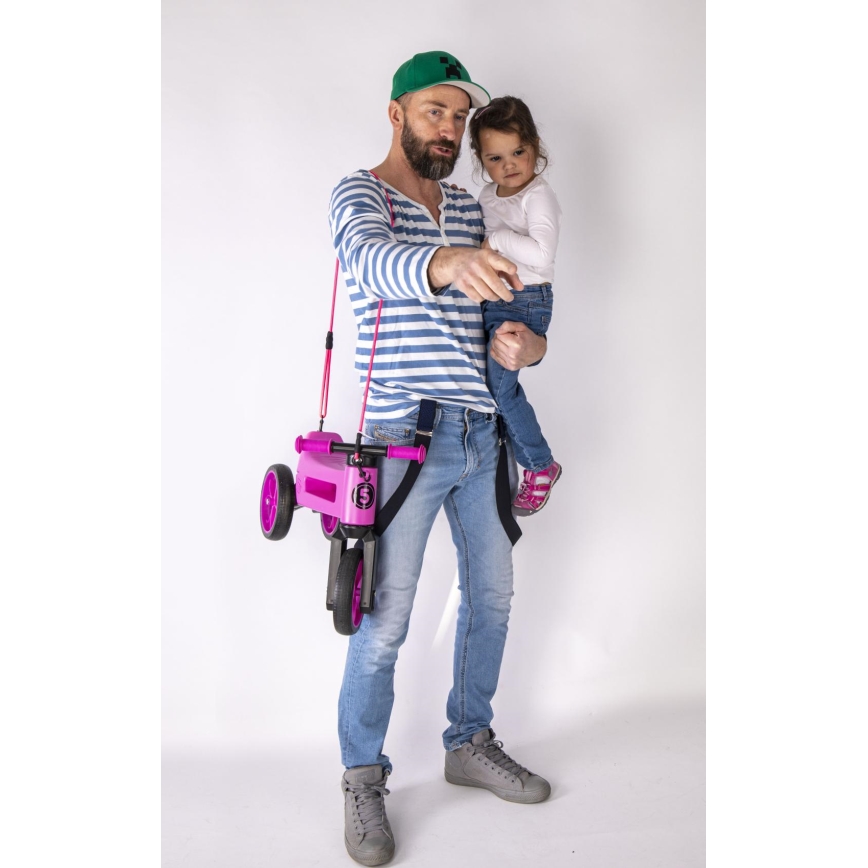 Funny Wheels - 2-ühes tasakaaluratas RIDER SUPER SPORT roosa/must