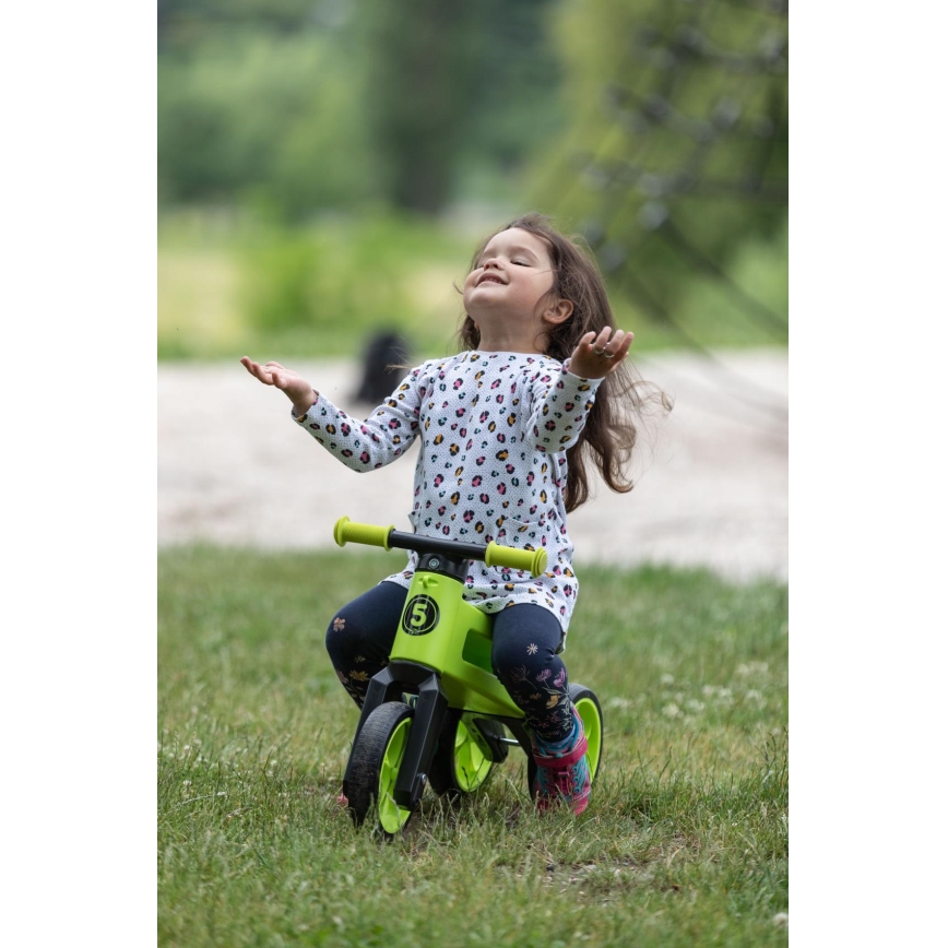 Funny Wheels - 2‑ühes RIDER SUPER SPORT (laufratas/tõukeratas) roheline/must