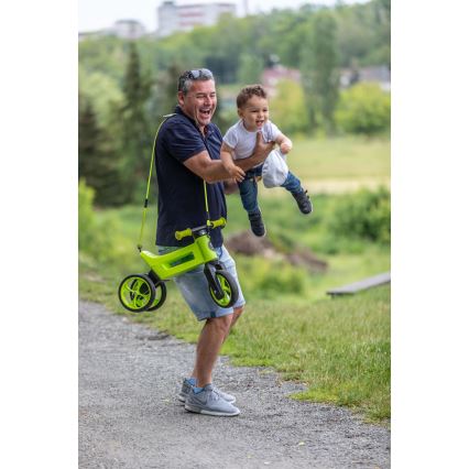 Funny Wheels - 2‑ühes RIDER SUPER SPORT (laufratas/tõukeratas) roheline/must