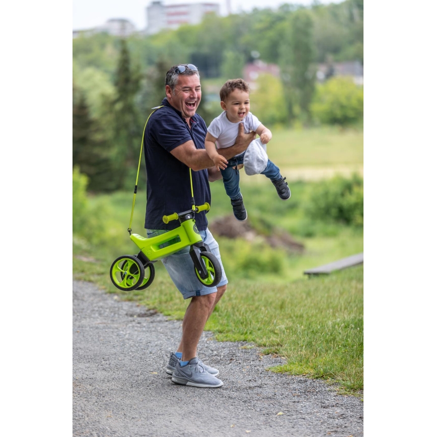 Funny Wheels - 2‑ühes RIDER SUPER SPORT (laufratas/tõukeratas) roheline/must