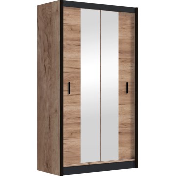 Garderoob koos peegliga MIRO 120x215 cm tamm craft/must
