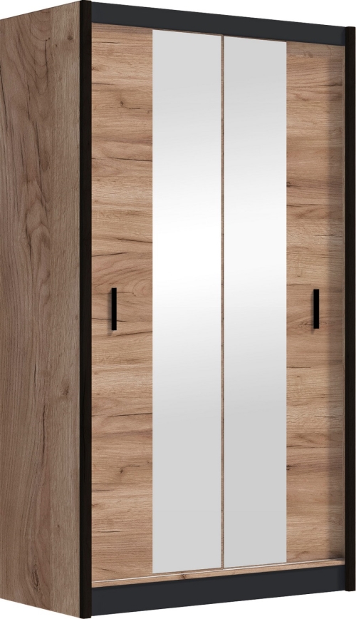 Garderoob koos peegliga MIRO 120x215 cm tamm craft/must