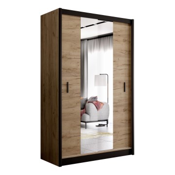 Garderoob koos peegliga MIRO 150x215 cm tamm craft/must