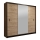 Garderoob koos peegliga MIRO 203x215 cm tamm craft/must