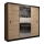 Garderoob koos peegliga MIRO 250x215 cm tamm craft/must