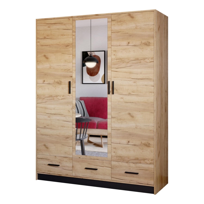 Garderoob koos peegliga SANNA 150x215 cm tamm craft