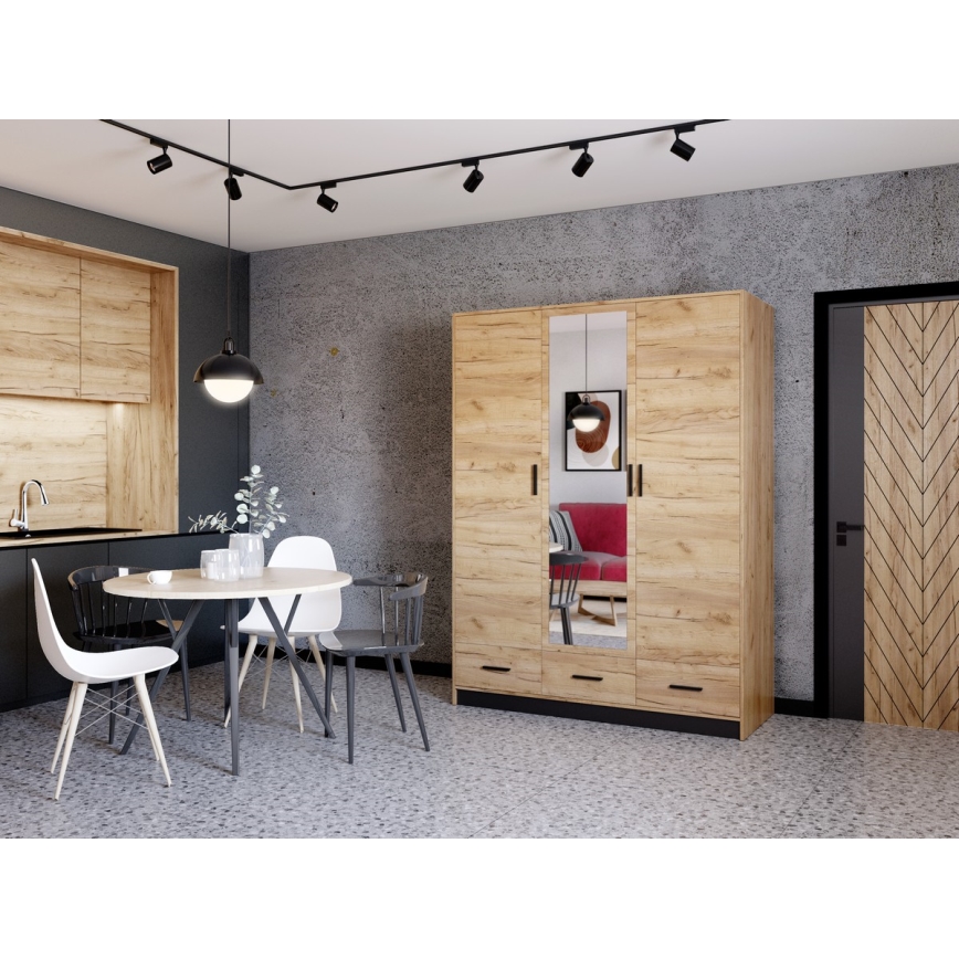 Garderoob koos peegliga SANNA 150x215 cm tamm craft