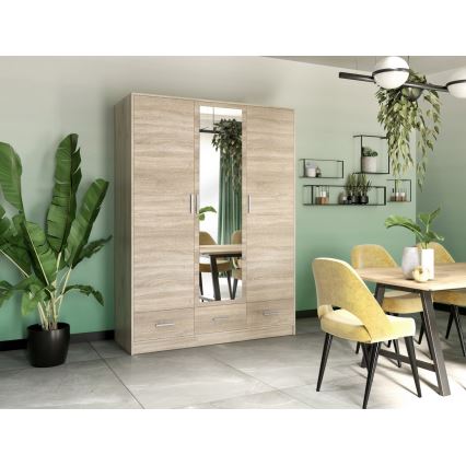 Garderoob koos peegliga SANNA 150x215 cm tamm sonoma