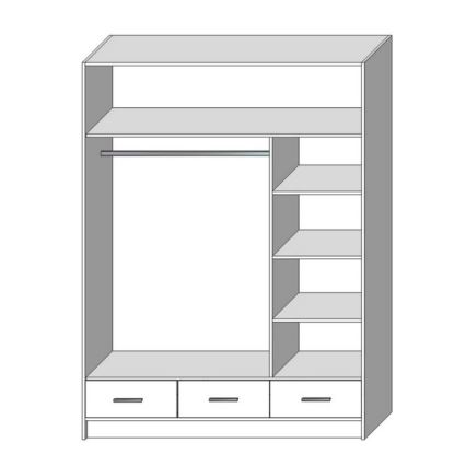 Garderoob koos peegliga SANNA 150x215 cm tamm sonoma