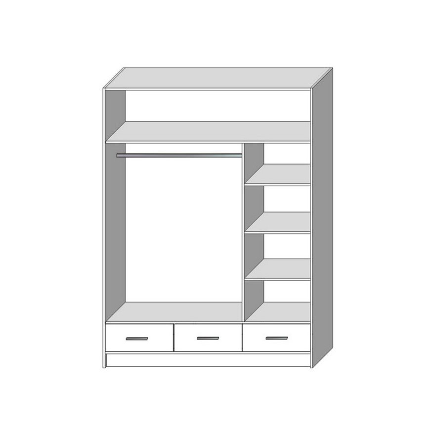 Garderoob koos peegliga SANNA 150x215 cm tamm sonoma
