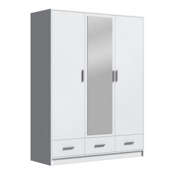 Garderoob koos peegliga SANNA 150x215 cm valge