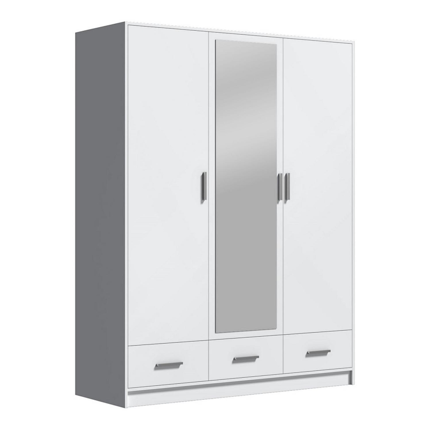 Garderoob koos peegliga SANNA 150x215 cm valge