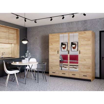 Garderoob koos peegliga SANNA 200x215 cm tamm craft