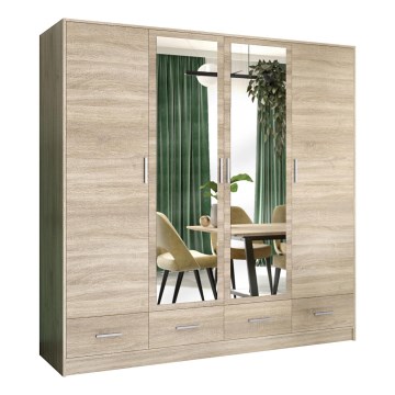 Garderoob koos peegliga SANNA 200x215 cm tamm sonoma