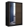 Garderoob koos peegliga SANTINO 150x215 cm must/tamm craft