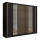 Garderoob koos peegliga SANTINO 250x215 cm must/tamm craft
