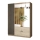 Garderoob koos peegliga VISTA 150x215 cm tamm artisan/grafiit