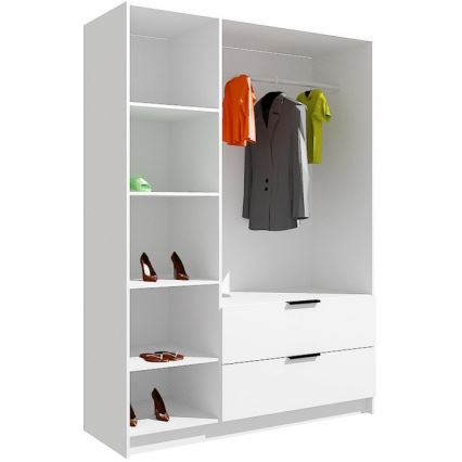 Garderoob koos peegliga VISTA 150x215 cm tamm artisan/grafiit
