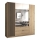 Garderoob koos peegliga VISTA 200x215 cm tamm artisan/grafiit