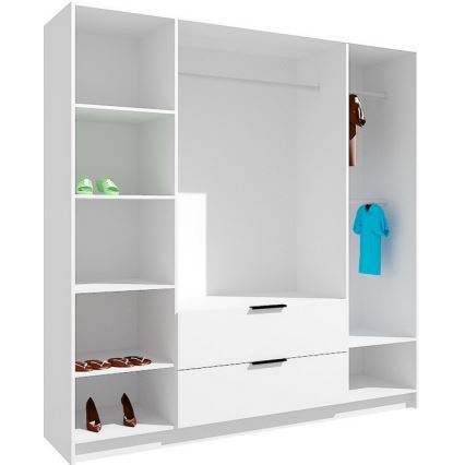 Garderoob koos peegliga VISTA 200x215 cm tamm artisan/grafiit
