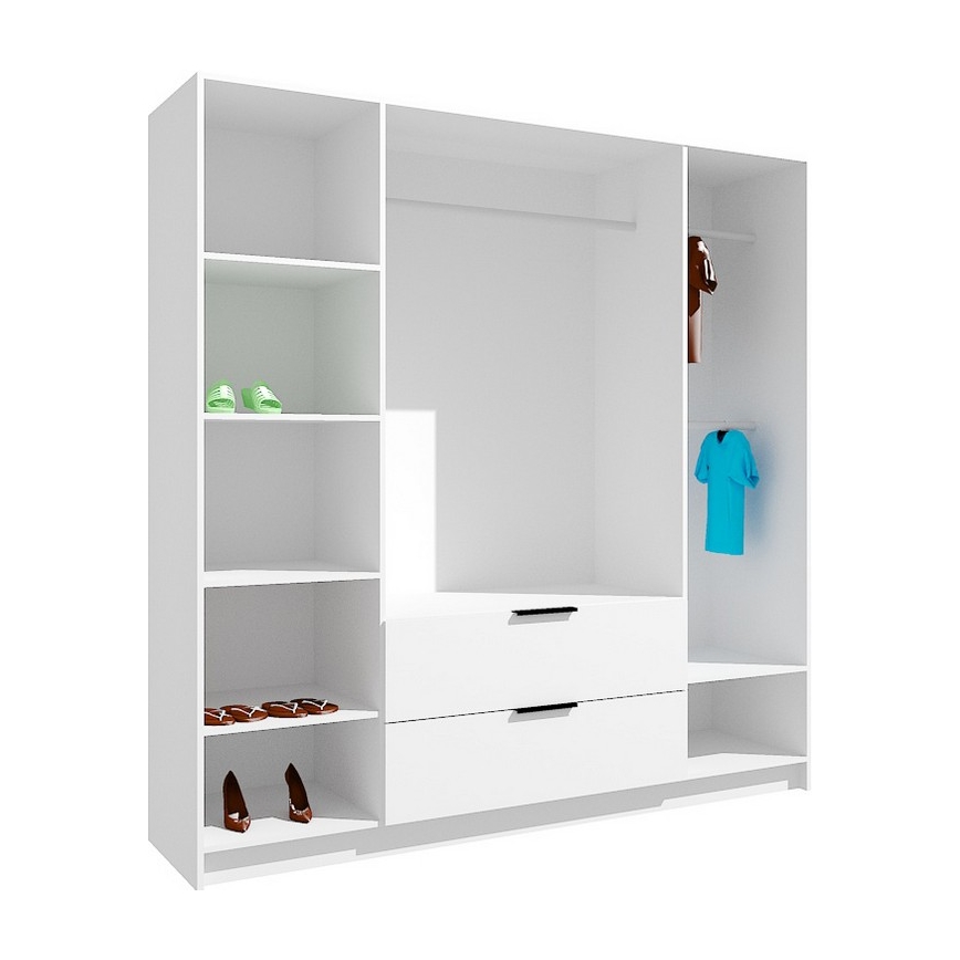 Garderoob koos peegliga VISTA 200x215 cm tamm artisan/grafiit