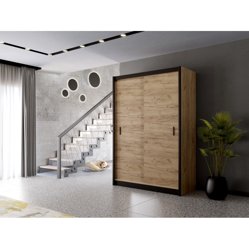 Garderoob liugustega SAPHIRA 150x215 cm tamm craft