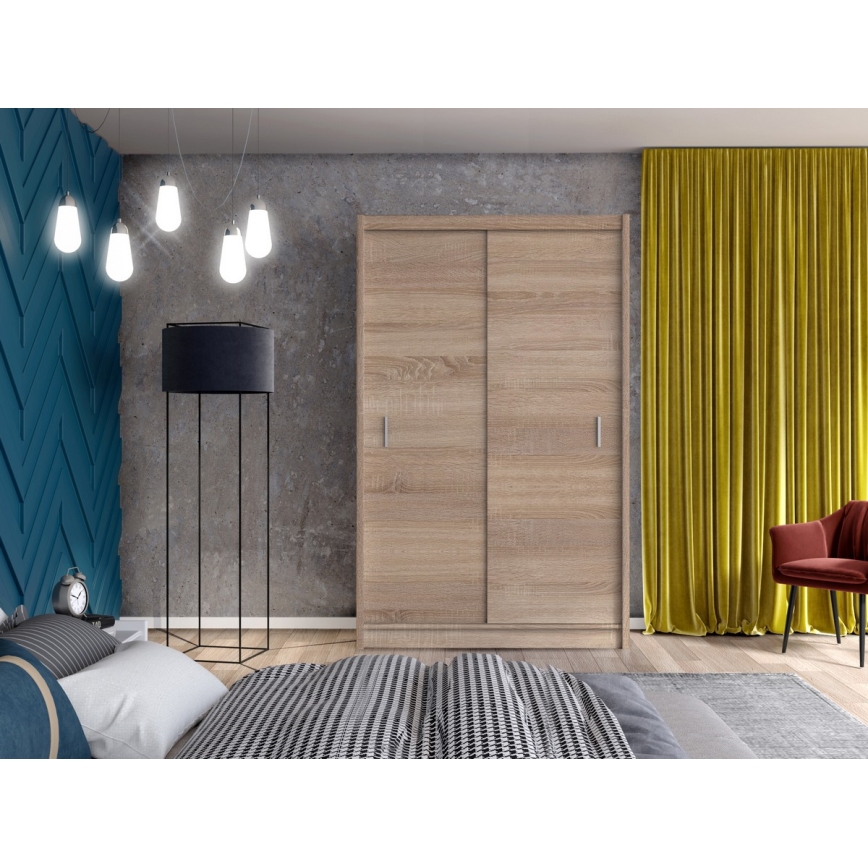 Garderoob liugustega SAPHIRA 150x215 cm tamm sonoma