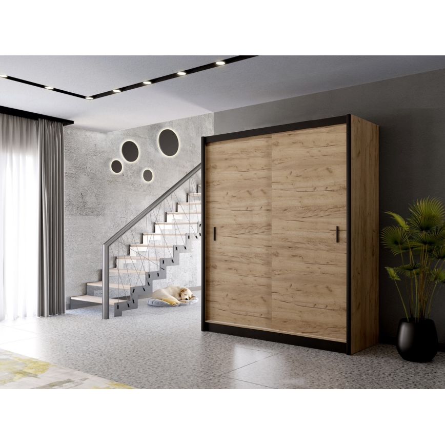 Garderoob liugustega SAPHIRA 203x215 cm tamm craft
