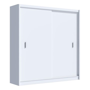 Garderoob liugustega SAPHIRA 203x215 cm valge