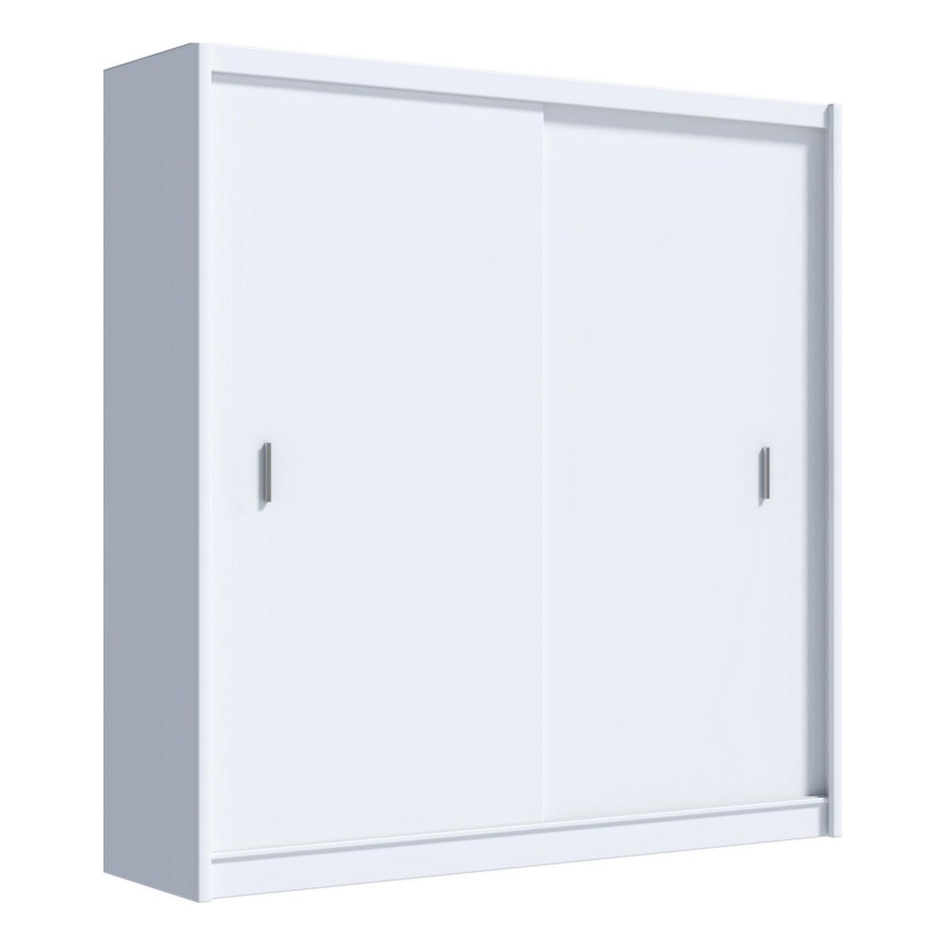 Garderoob liugustega SAPHIRA 203x215 cm valge