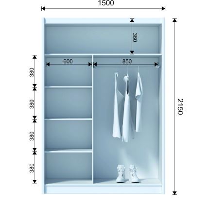 Garderoob SABRINA 150x215 cm tamm woltan