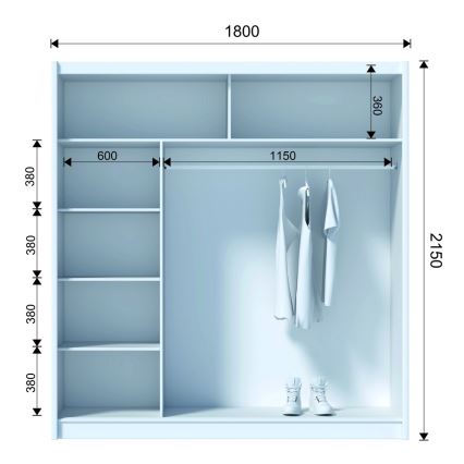 Garderoob SABRINA 180x215 cm tamm woltan