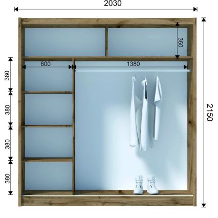 Garderoob SABRINA 203x215 cm tamm woltan