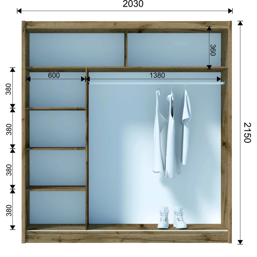 Garderoob SABRINA 203x215 cm tamm woltan