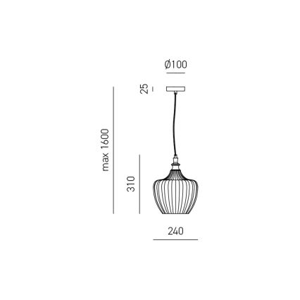 Gea Luce CLEOFE S/10 A - Lühter CLEOFE 1xE27/60W/230V d. 24 cm