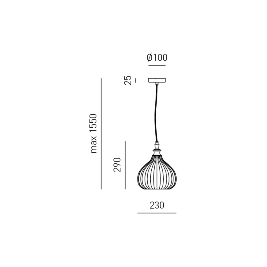 Gea Luce CLEOFE S/11 A - Lühter CLEOFE 1xE27/60W/230V d. 23 cm