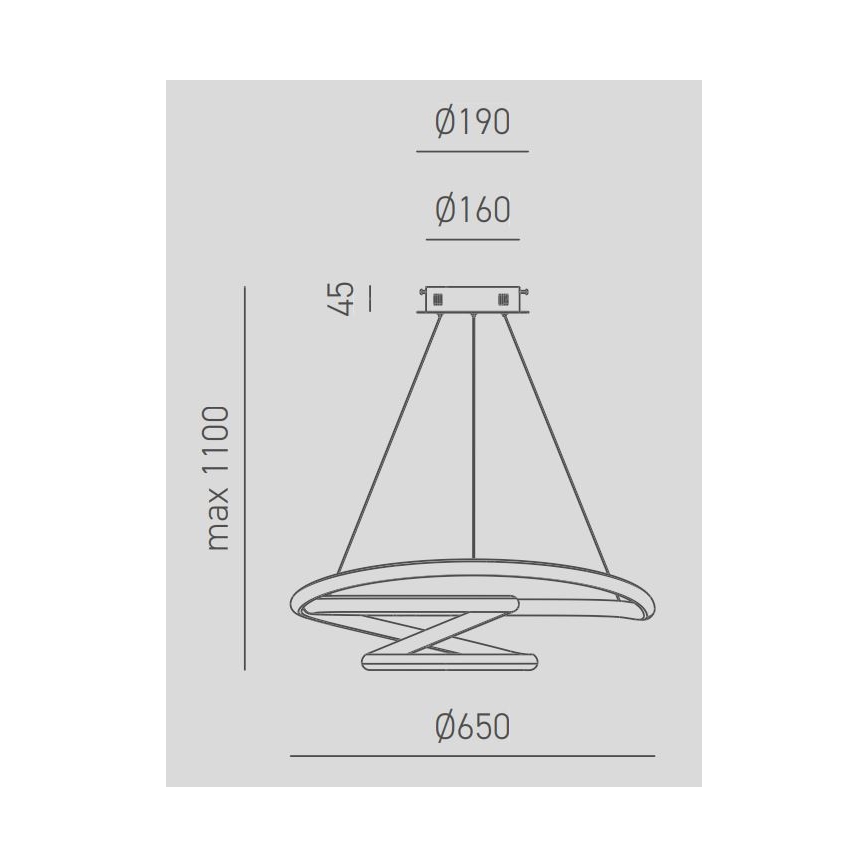 Gea Luce DIVA S G TITANIO - LED Hämardatav lühter DIVA LED/44W/230V hall