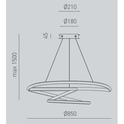 Gea Luce DIVA S/S TITANIO -  LED Hämardatav lühter DIVA LED/80W/230V hall