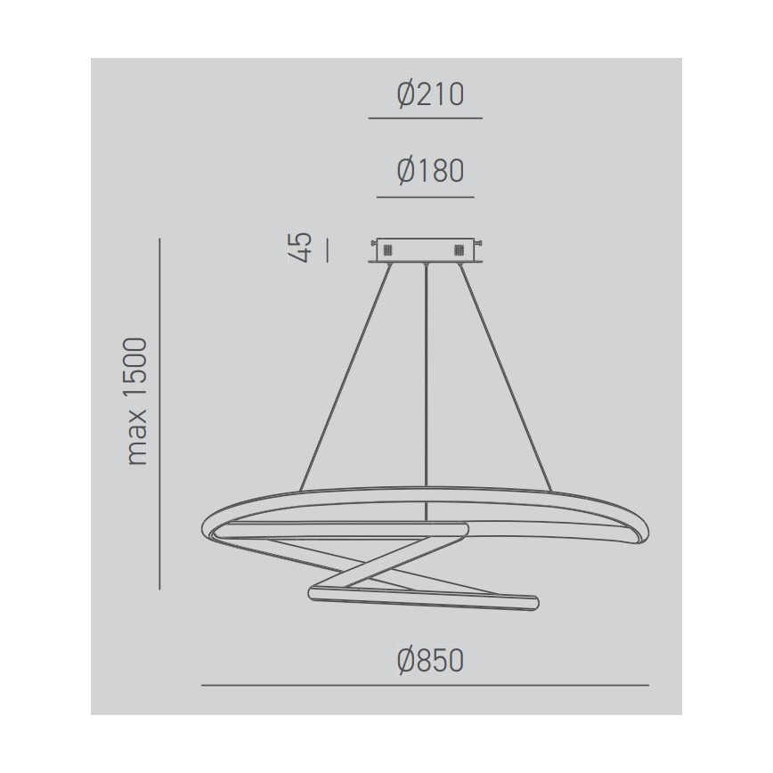 Gea Luce DIVA S/S TITANIO -  LED Hämardatav lühter DIVA LED/80W/230V hall