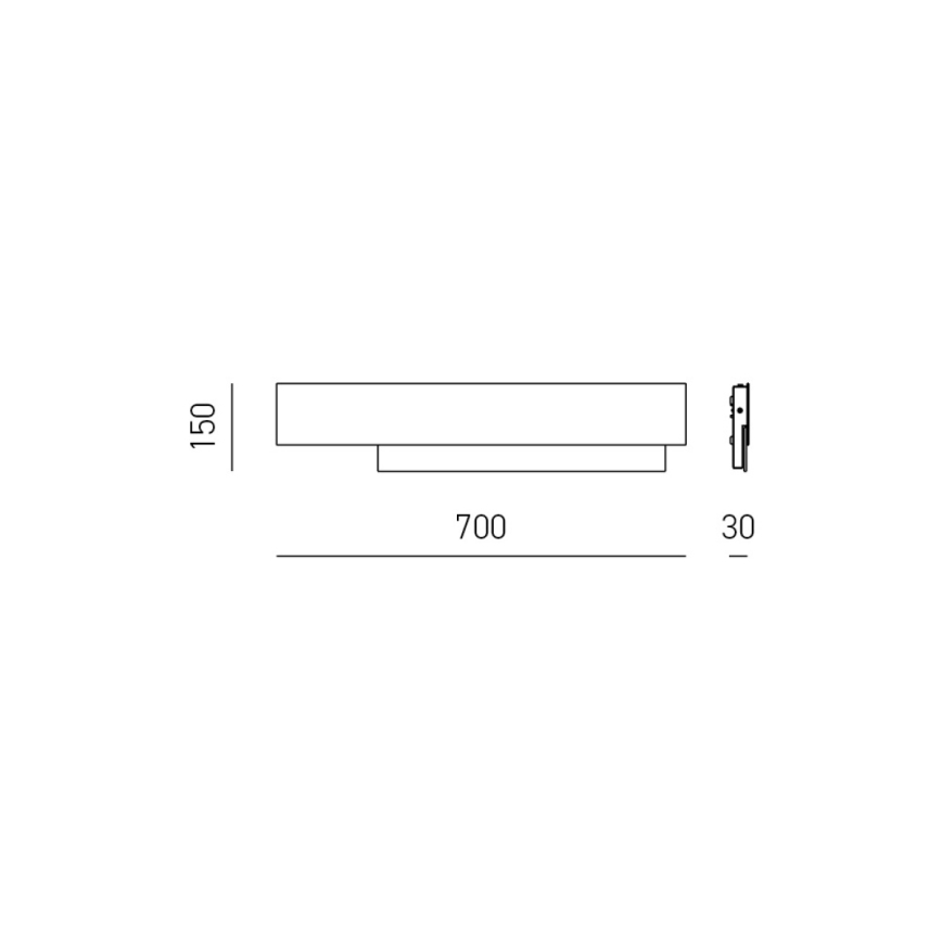 Gea Luce DOHA A G B - LED Seinavalgusti DOHA LED/25W/230V 70 cm valge