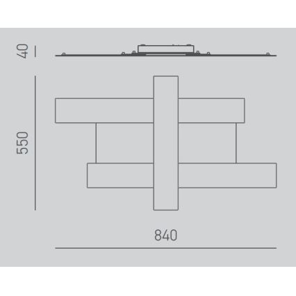 Gea Luce DOHA P M N - LED Laevalgusti DOHA LED/40W/230V 84 cm must